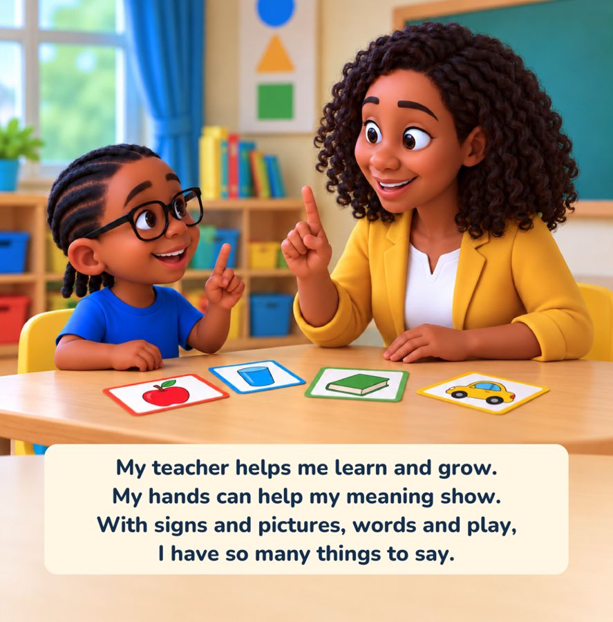 Page: My teacher helps me learn and grow.